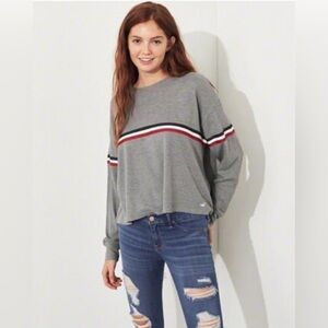 Hollister Gray Waffle Knit Boyfriend Tee